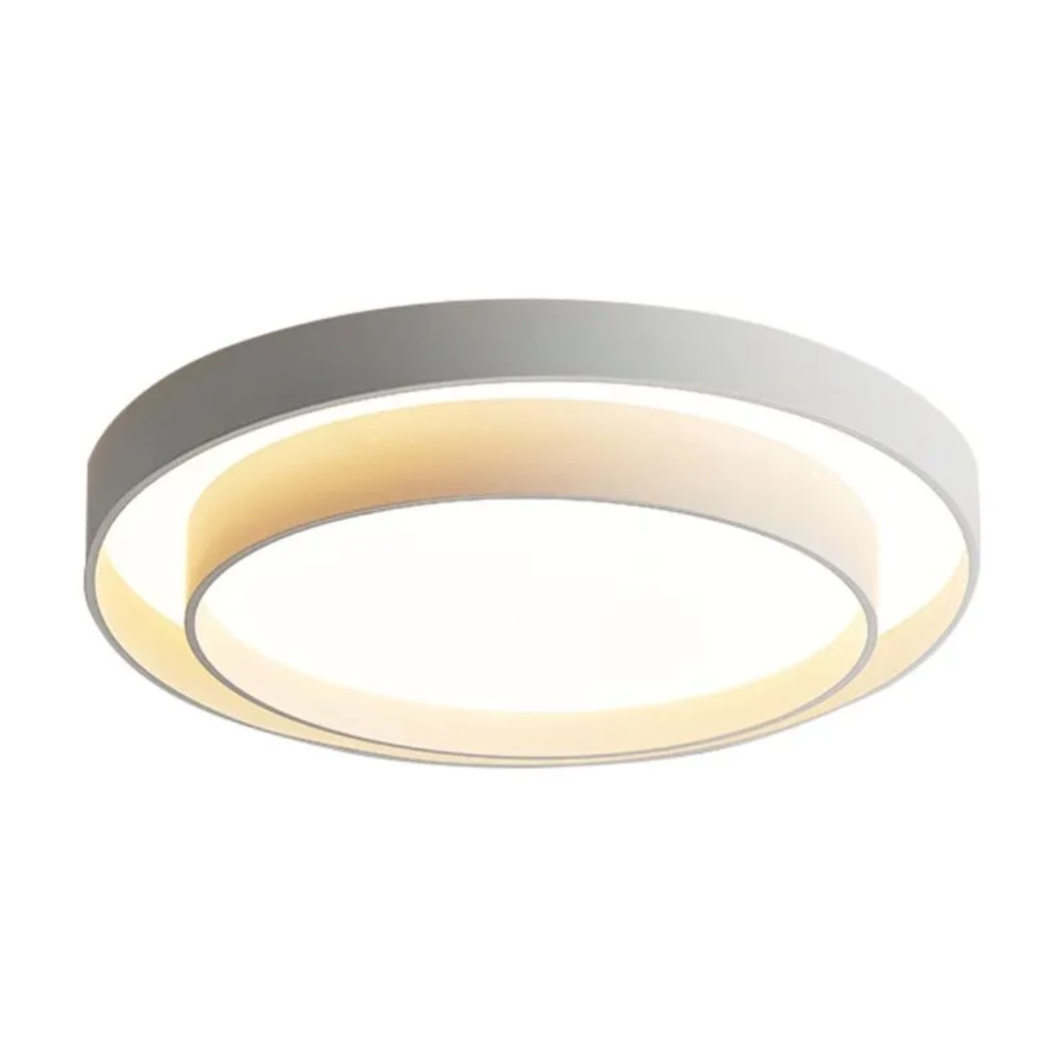 Plafon Vogue Led Sobrepor Moderno Três Cores Em 1 40x40 34w Bivolt Branco Com Dourado 110v/220v - Bivolt