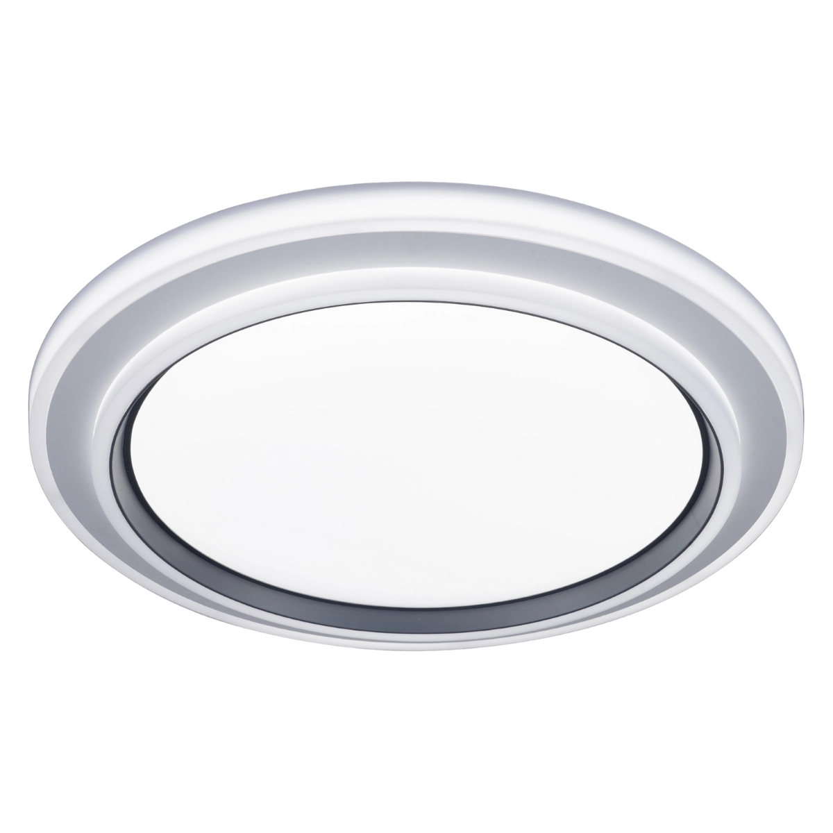 Plafon De Sobrepor Harmony Led Integrado Luz Amarela Neutra Branca 48cm 72w Bivolt Branco Com Cinza 110v/220v - Bivolt
