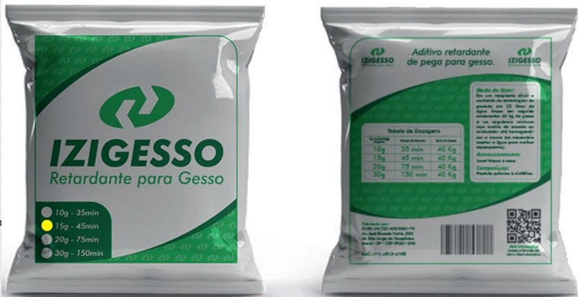 Izigesso - Retardante Para Gesso - 15 Gramas - Retarda Até 45min.