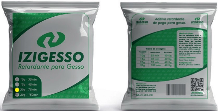 Izigesso - Retardante Para Gesso - 20 Gramas - Retarda Até 1:15h