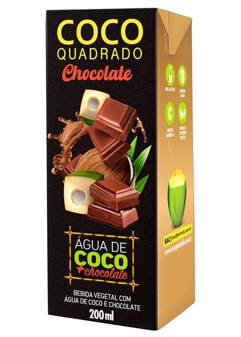 Agua Coco Coco Quadrado Choc 200ml