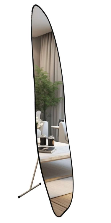 Espelho Closet Abstrato Preto 146x36cm Pd0269 Mev Glass