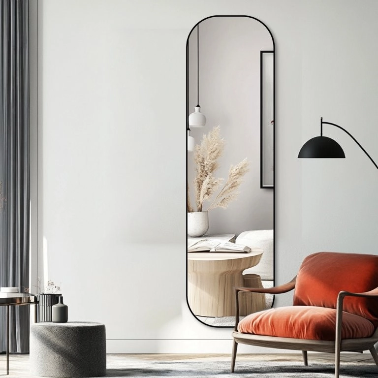 Espelho Parede Retangular Preto 146x36cm Pd0284 Mev Glass