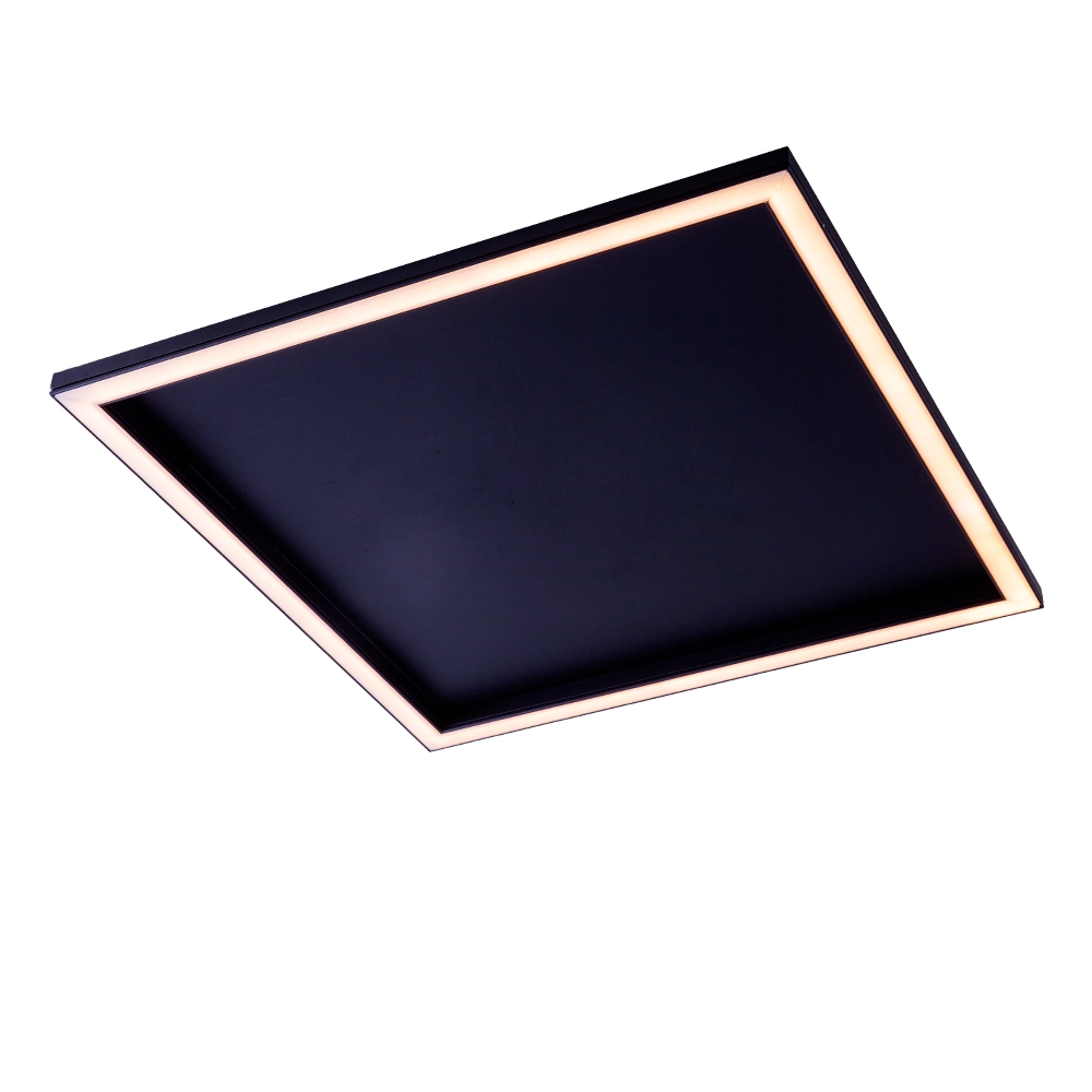 Plafon Sobrepor 42w Perfil Led Integrado Moderno Quarto Sala Escritorio Preto Luz Neutra 4000k Bivolt