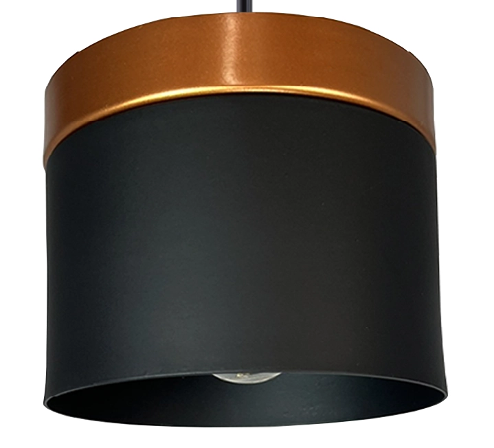 Pendente Cozinha Quarto Balcão Bancada Moderno Alumínio Bivolt Preto Com Cobre 110v/220v