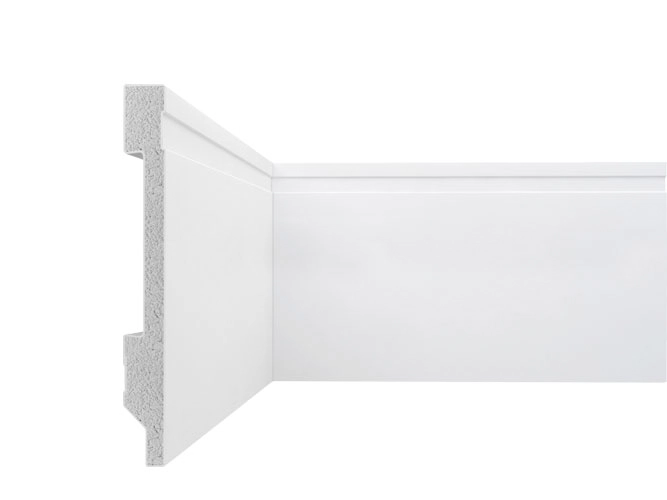 Rodapé Frisado Em Poliestireno Floort 15cm X 15mm Branco