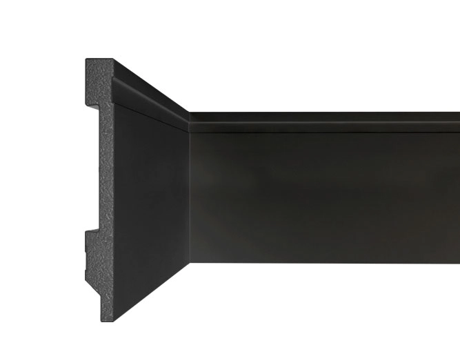 Rodapé Frisado Em Poliestireno Floort 15cm X 15mm Preto