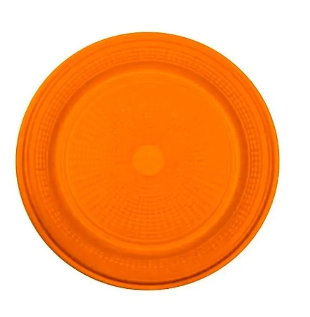Prato Plast Plac Tam 15 Laranja Neon