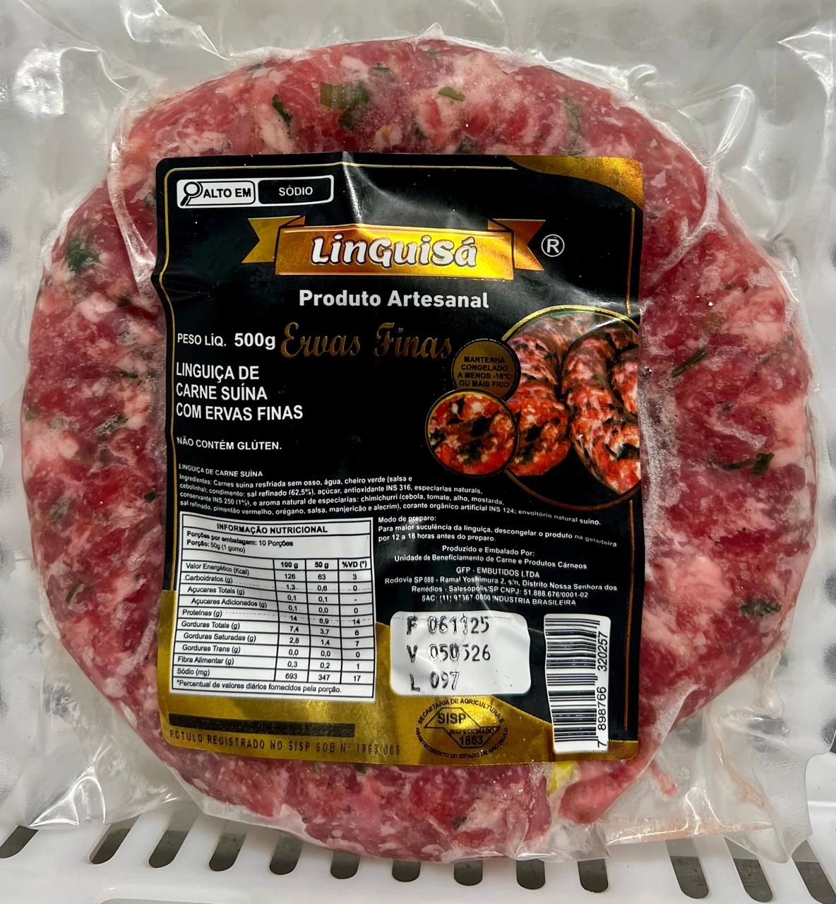 Linguica Linguisa Ervas Finas 500g