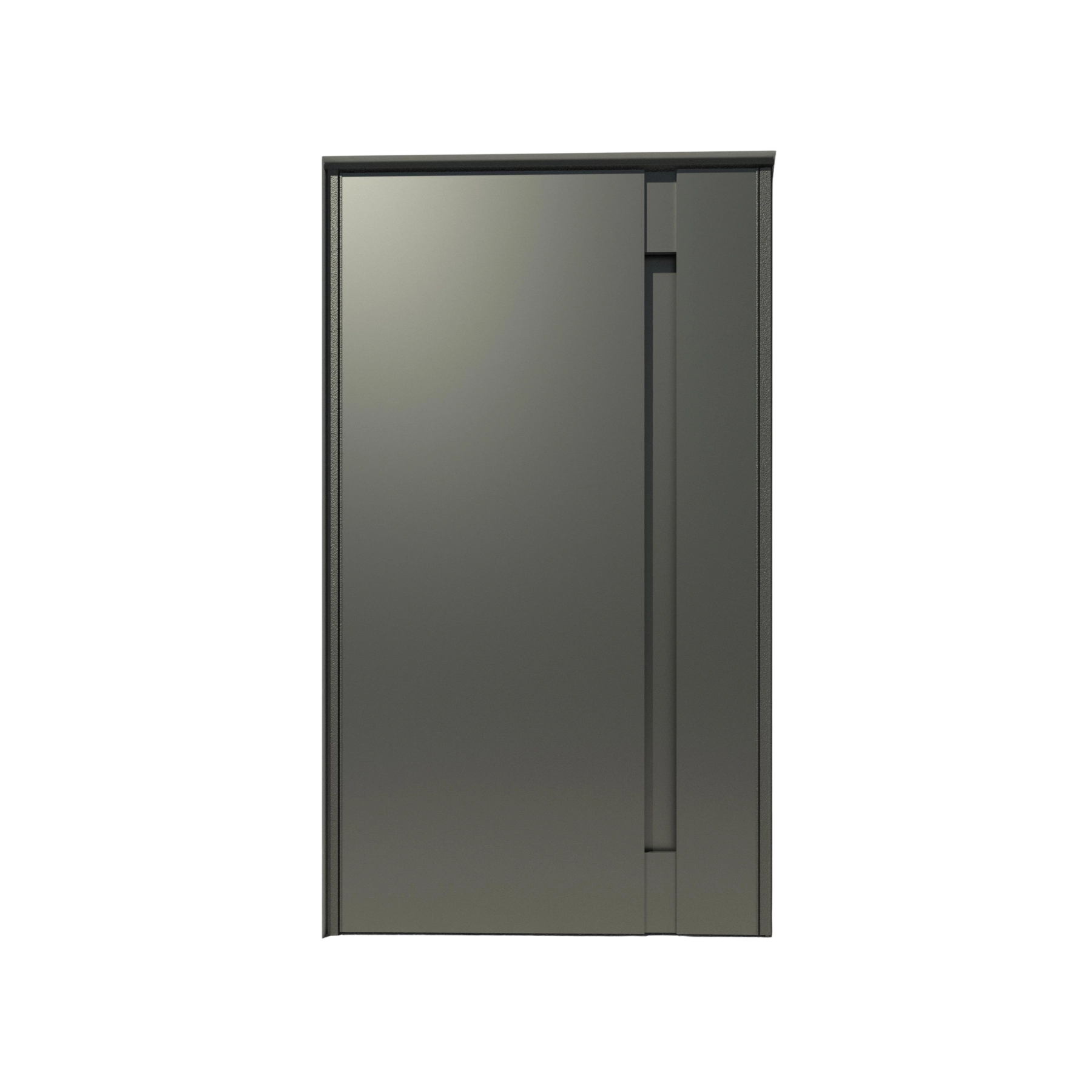 Kit Porta Alumínio ACM Pivotante Direito|Esquerdo Dark Grey 230x140cm Batente Maison Dom Portas com Fechadura Elétrica
