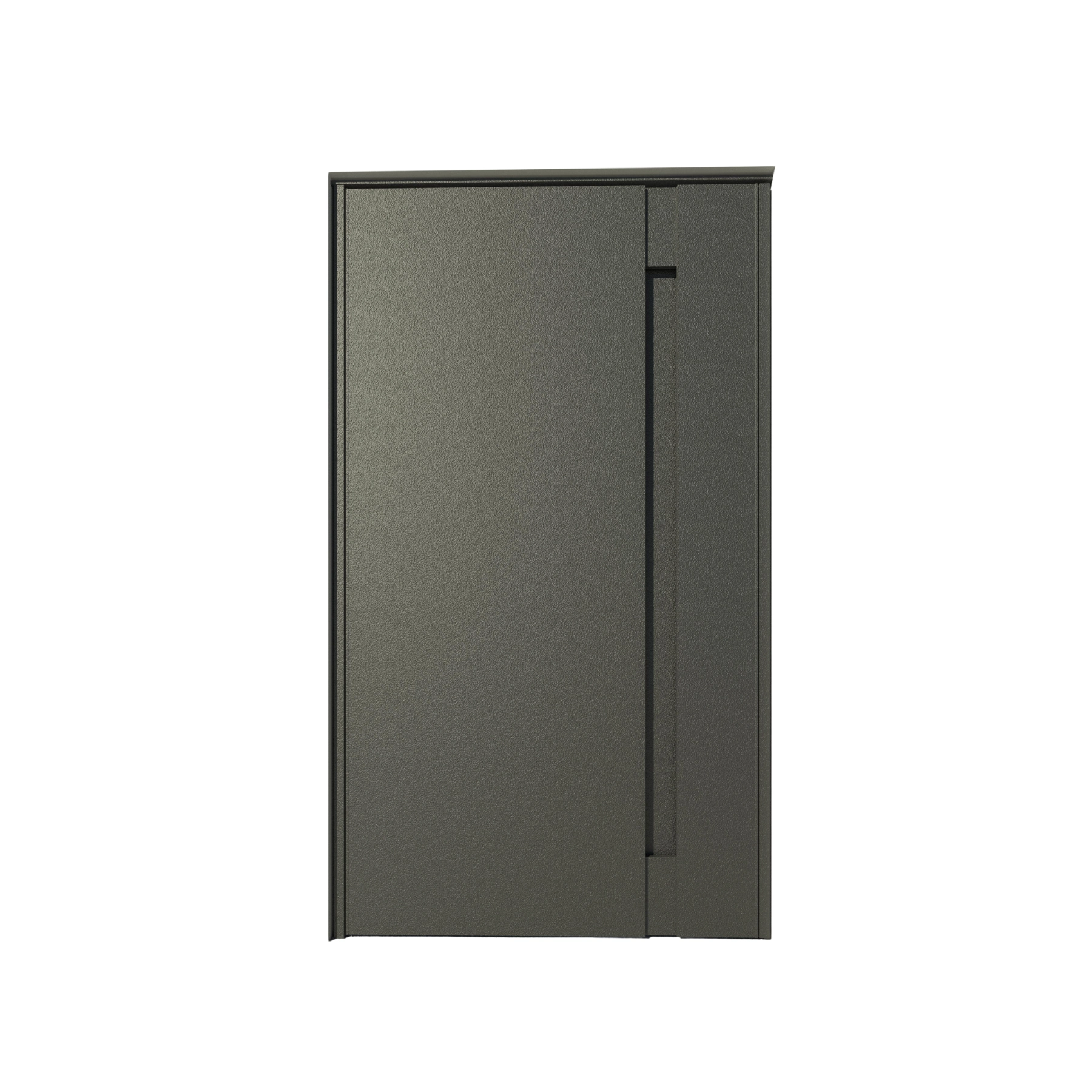 Kit Porta Alumínio ACM Pivotante Direito|Esquerdo Dark Grey 240x120cm Batente Maison Dom Portas com Fechadura Elétrica