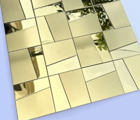 Revestimento Inox Gold 30x30 Autocolante 3mm · Alumínio