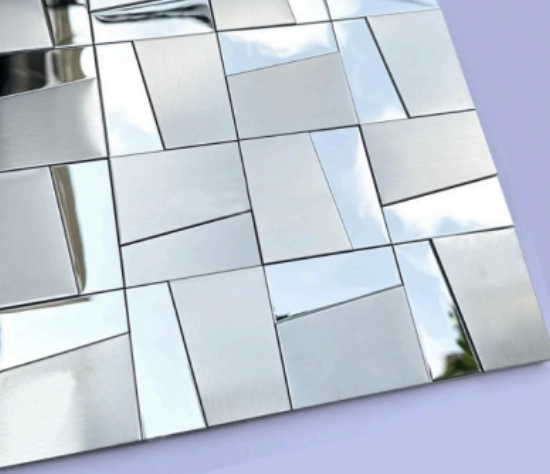 Revestimento Inox Silver 30x30 Autocolante 3mm · Alumínio