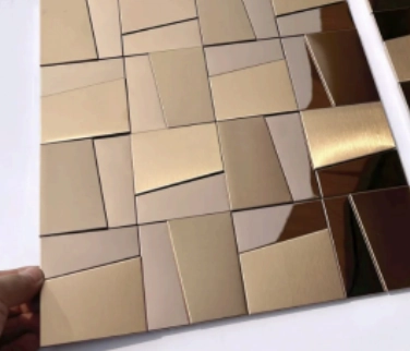 Revestimento Inox Bronze 30x30 Autocolante 3mm · Alumínio