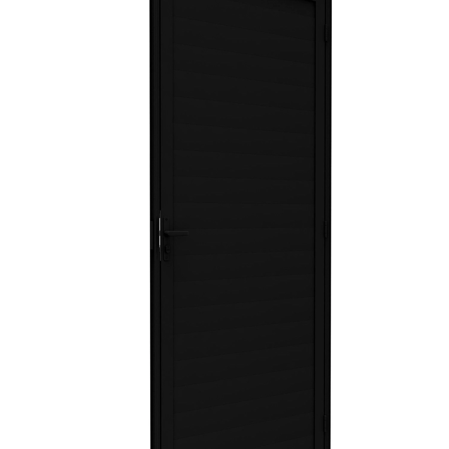 Porta De Alumínio De Giro Lambri Com Maçaneta 215cm X 85cm Lucasa Ideale Abertura Esquerda Preto