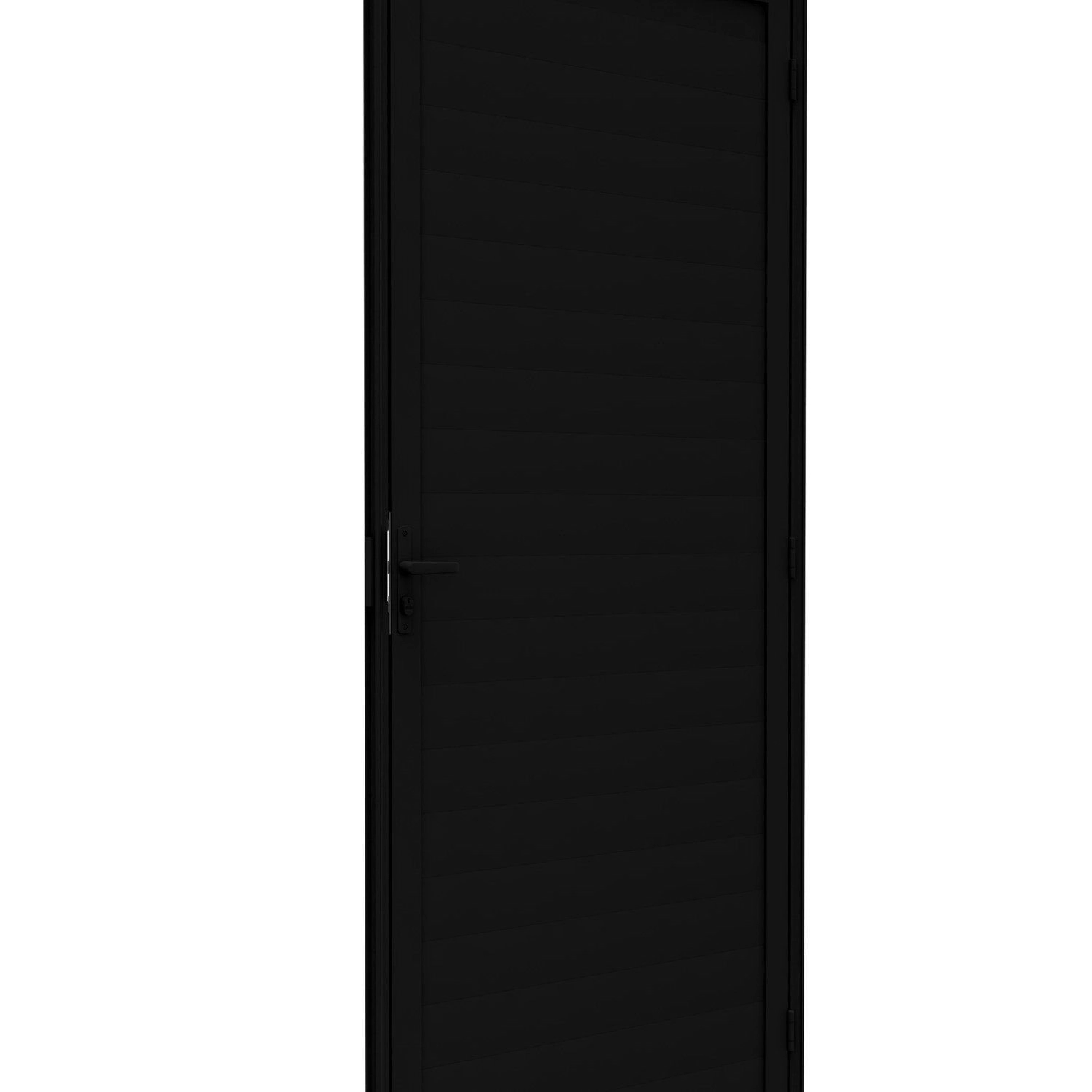 Porta De Alumínio De Giro Lambri Com Maçaneta 215cm X 85cm Lucasa Ideale Preto
