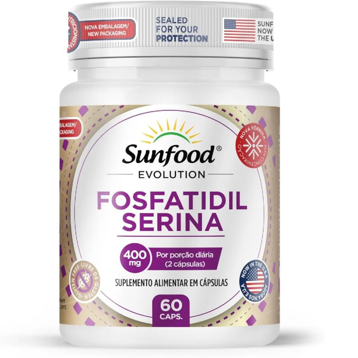 FOSFATIDILSERINA 400MG 60 CAPS SUNFOOD EVOLUTION