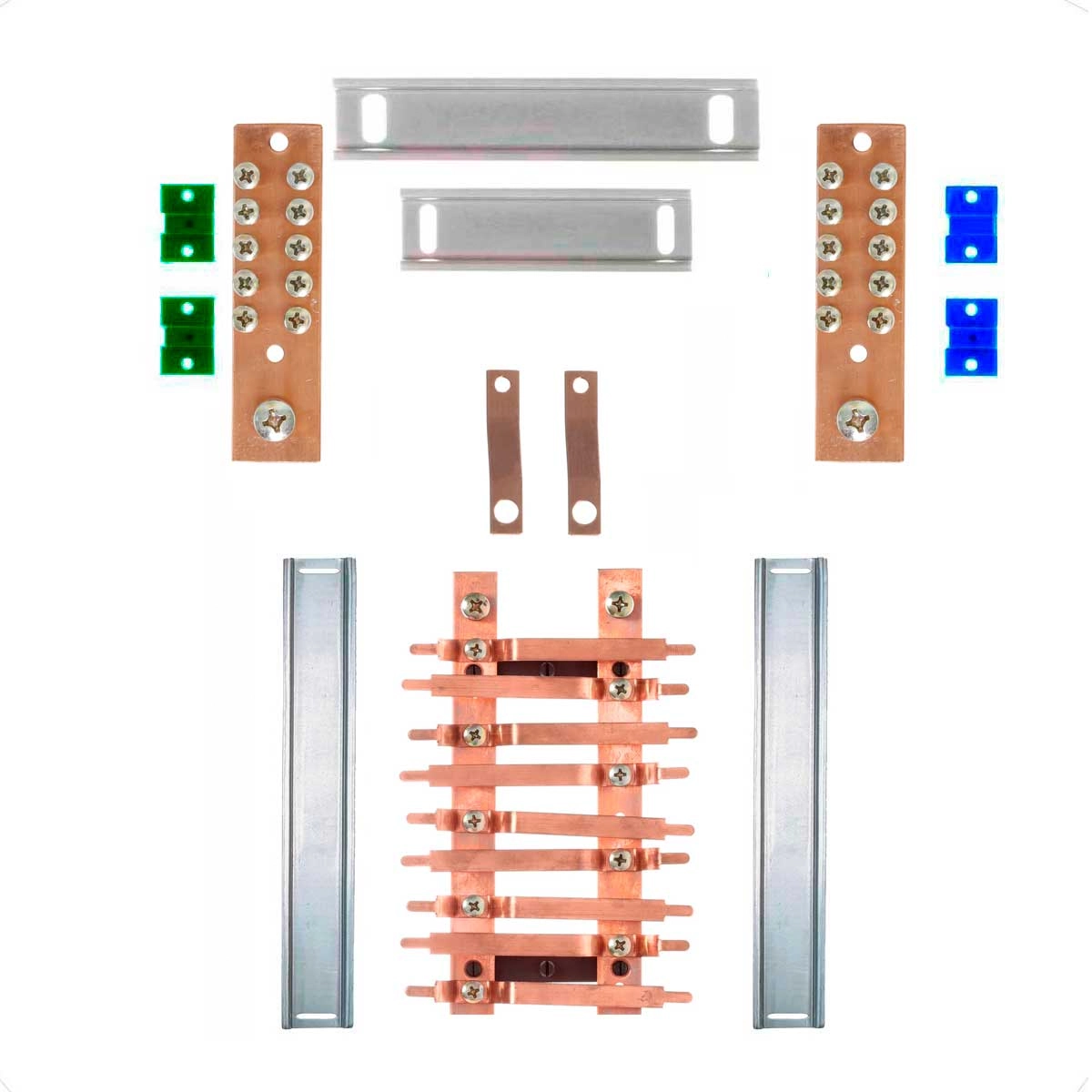 Kit Barramento Bifásico 150a Para 18 Circuitos