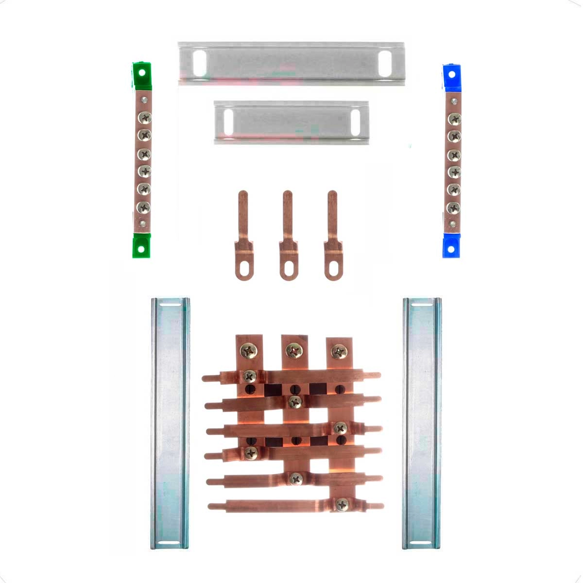 Kit Barramento Trifásico 80a Para 12 Circuitos