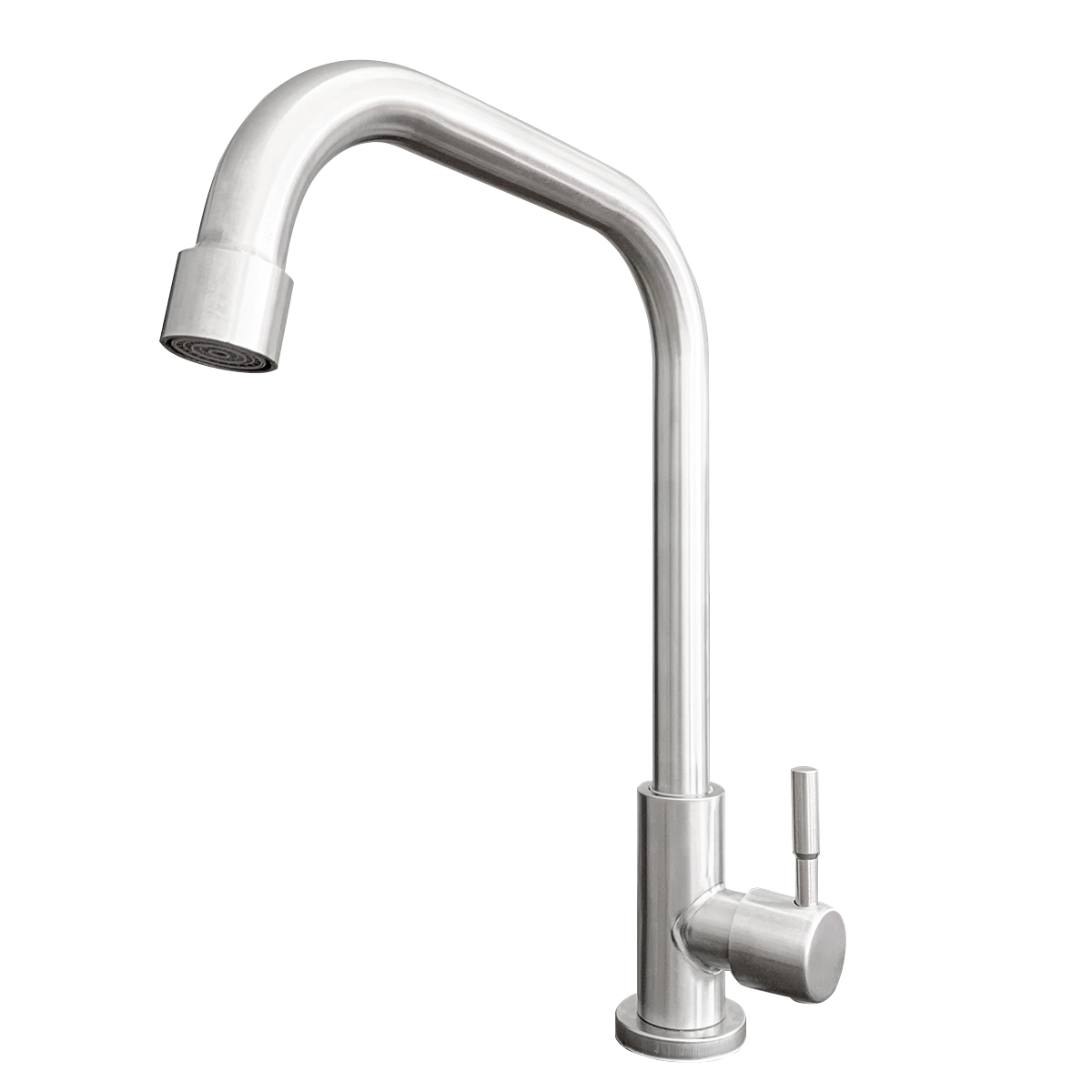 Torneira Cozinha Inox 304 90 Graus 1/4 De Volta Escovado 5/8