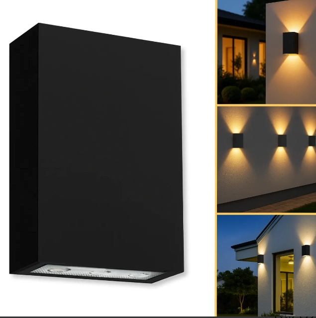 Arandela De Led Externa Quadrada Facho Duplo 4w Ip65 3000k