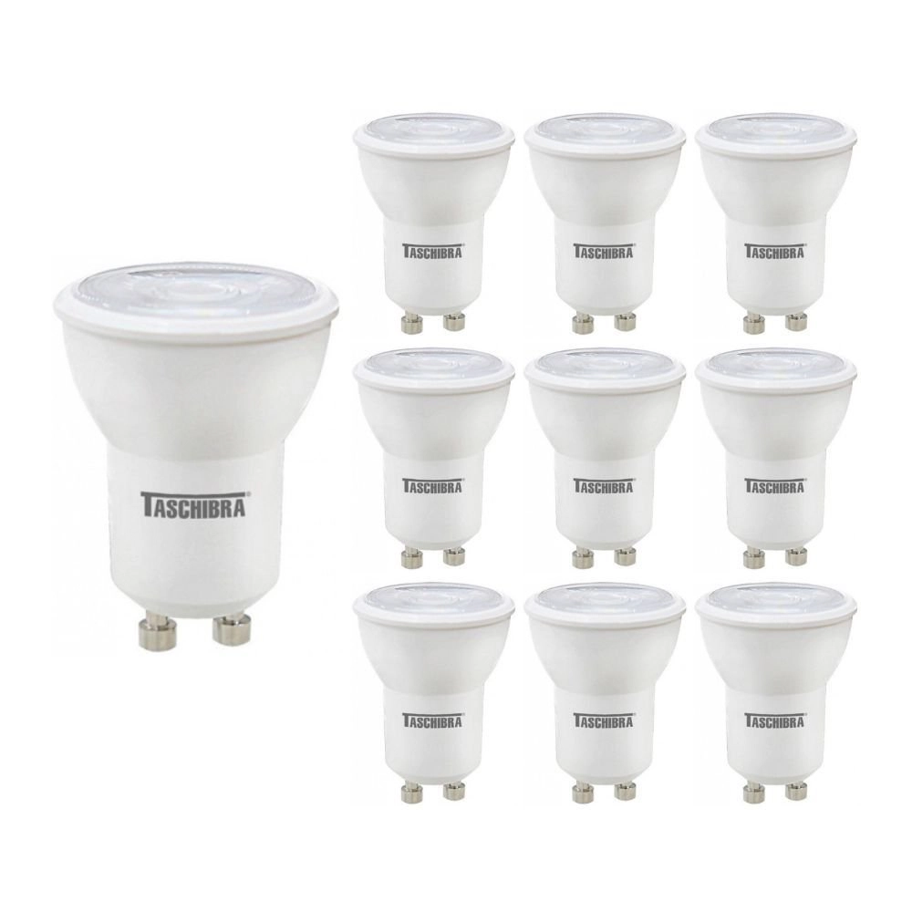10 Lâmpadas Led Taschibra Tdl 20 Mini Dicroica Mr11 3,5w Bivolt Gu10 4000k Luz Neutra
