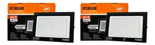 Refletor Led Foxlux 200w 6500k Bivolt Preto