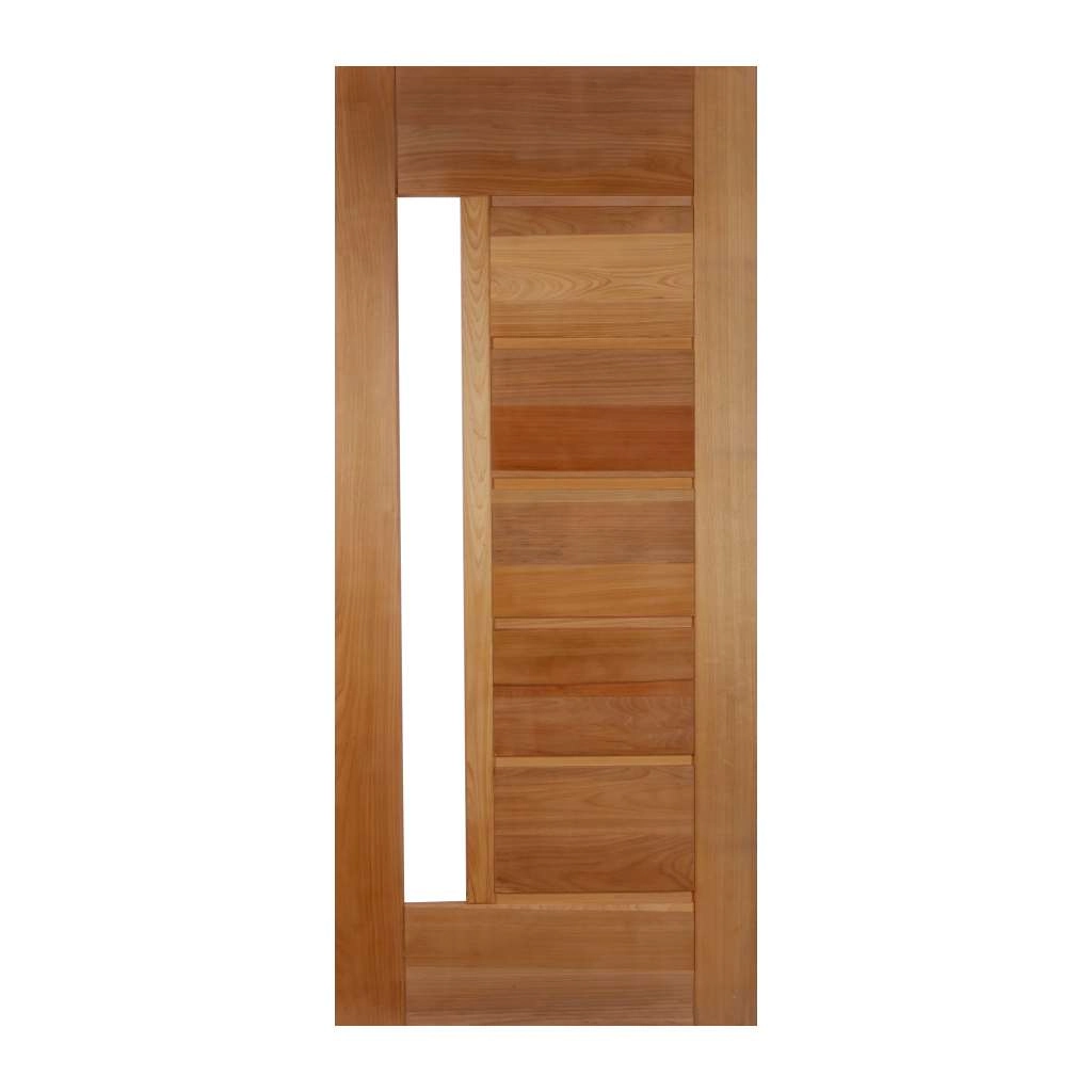 Porta Pivotante  Visor Lateral Sem Vidro Montada Em Madeira Maciã§a Tauari Mapaf 102cm X 210cm