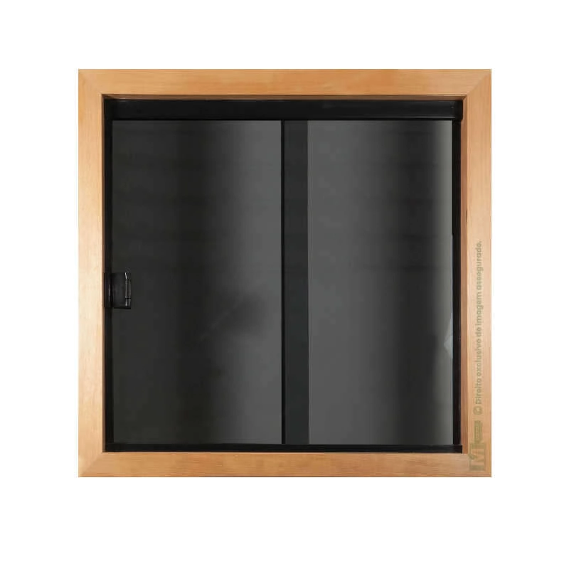 Janela De Correr 120cm 2 Folhas Em Madeira Maciça Tauari Mapaf 140cm X 120cm