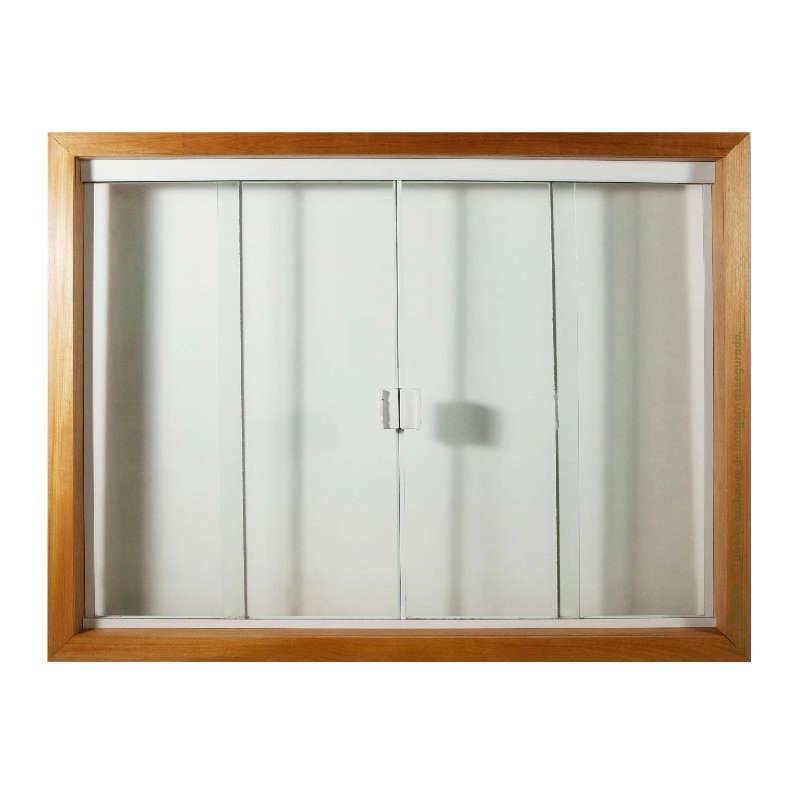 Janela De Correr 120cm 4 Folhas Em Madeira Maciça Tauari Mapaf 140cm X 120cm
