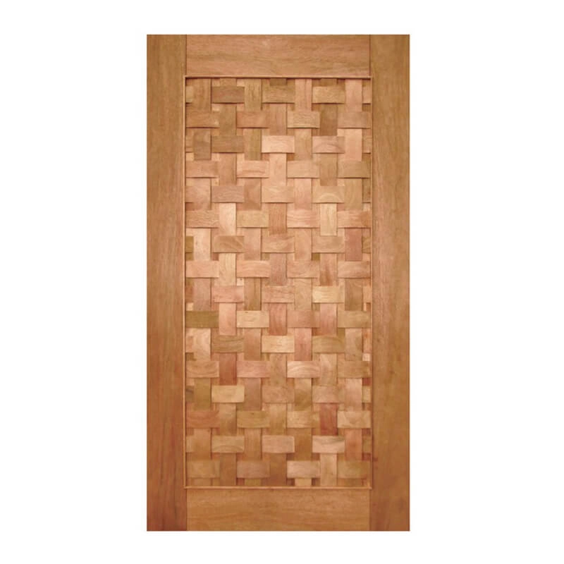 Porta De Madeira Couro Trançado Maciça Cedro Arana Casmavi 90cm X 210cm