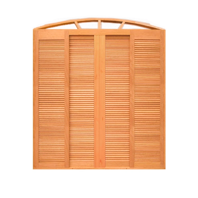 Porta Balcão Veneziana Quadriculada Arco 6 Folhas Em Madeira Maciça Cedro Arana Casmavi 240cm X 235cm
