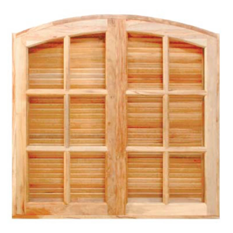 Janela Veneziana De Abrir Arco 4 Folhas Em Madeira Maciça Cedro Arana Casmavi 160cm X 120cm