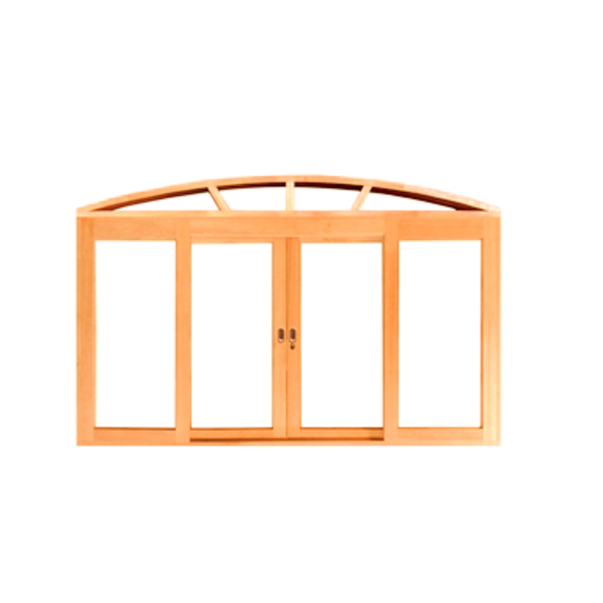 Janela Correr Panorâmica 130cm Arco 4 Folhas Em Madeira Maciça Cedro Arana Casmavi 160cm X 130cm