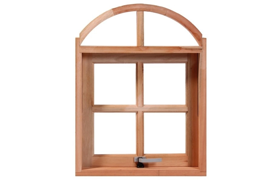Janela Maxim-ar Quadriculada 80cm Arco Em Madeira Maciça Cedro Arana Casmavi 60cm X 80cm