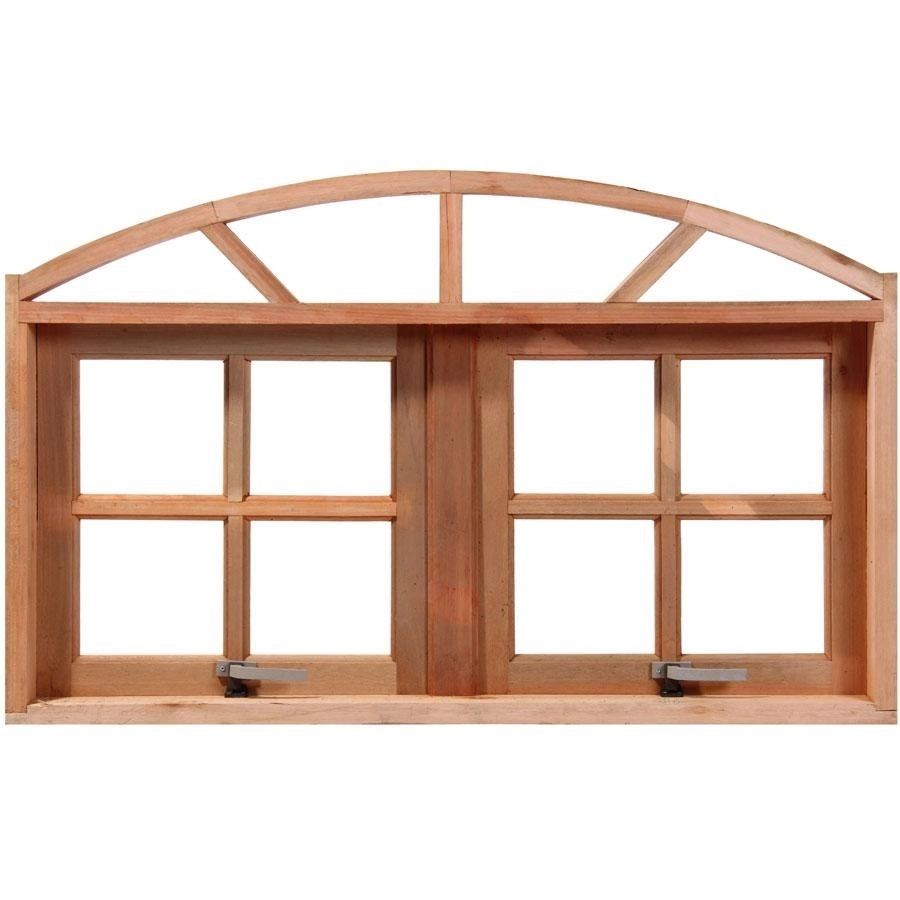 Janela Maxim-ar Quadriculada 80cm Arco Em Madeira Maciça Cedro Arana Casmavi 120cm X 80cm