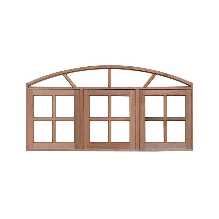 Janela Maxim-ar Quadriculada 100cm Arco Em Madeira Maciça Cedro Arana Casmavi 240cm X 100cm