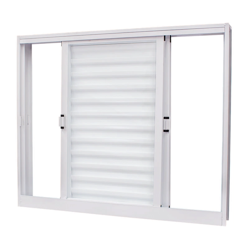 Janela Veneziana Em Aço Branco 100x120x14 Cm 3 Folhas Móveis Ideal Crv