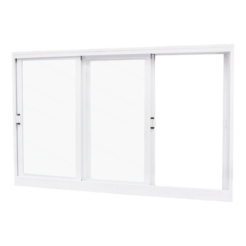 Janela De Correr Em Aço Branco 100x120x14 Cm 3 Folhas Móveis Ideal Crv