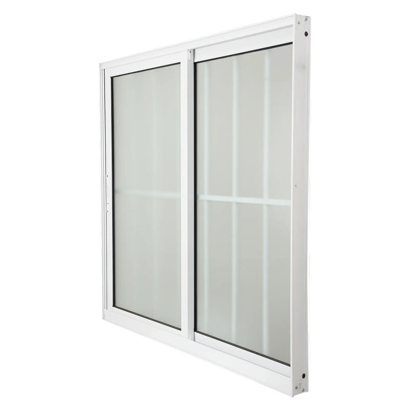 Janela De Correr Em Alumínio Branco 120x150x10 Cm 2 Folhas Com Grade Nobre Crv