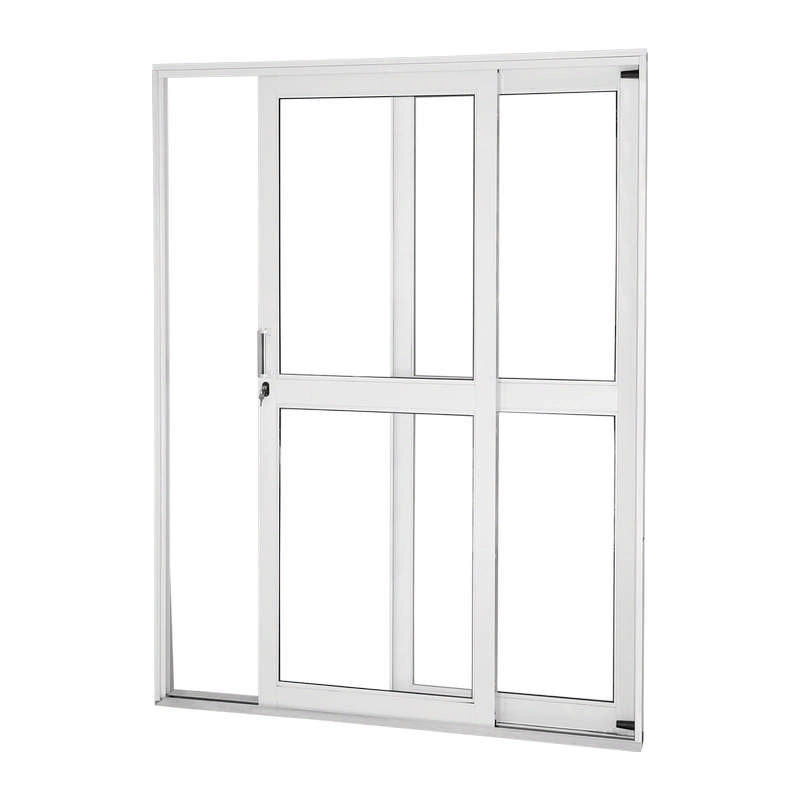 Porta De Correr Em Aço Branco 215x160x12 Cm 2 Folhas Esquerda Vl Ideal Crv