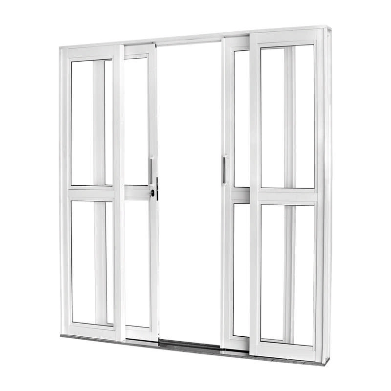 Porta De Correr Em Aço Branco 215x200x12 Cm 4 Folhas Vl Ideal Crv