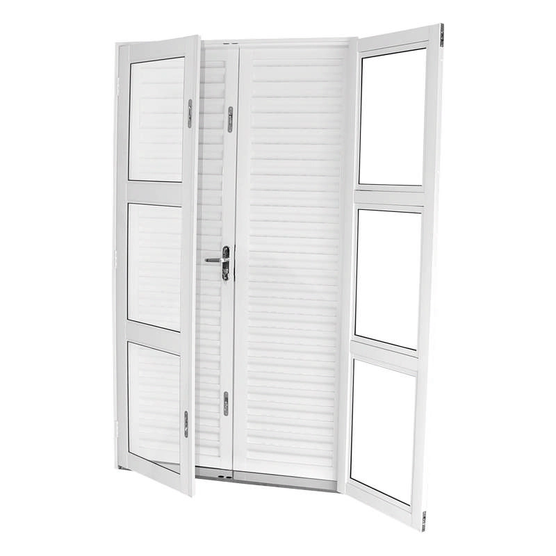 Porta Balcão Em Aço Branco C/ Fechadura 215x120x14 Cm 4 Folhas Ideal Crv