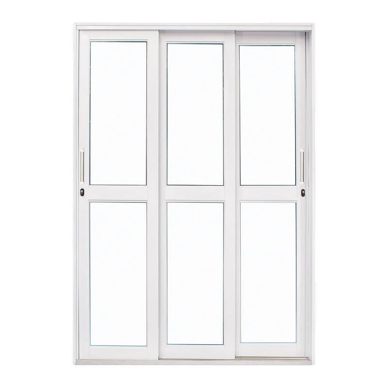 Porta De Correr Em Aço Branco 215x200x14 Cm 3 Folhas Móveis Vl Ideal Crv