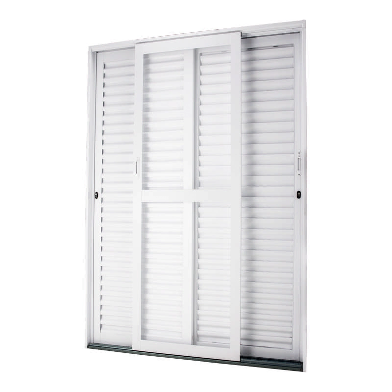 Porta Balcão Em Aço Branco 215x150x14 Cm 3 Folhas Móveis Vl Ideal Crv