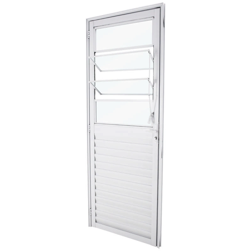 Porta De Giro Basculante Em Alumínio Branco 210x90x4 Cm Esquerda Vmb Nobre Crv