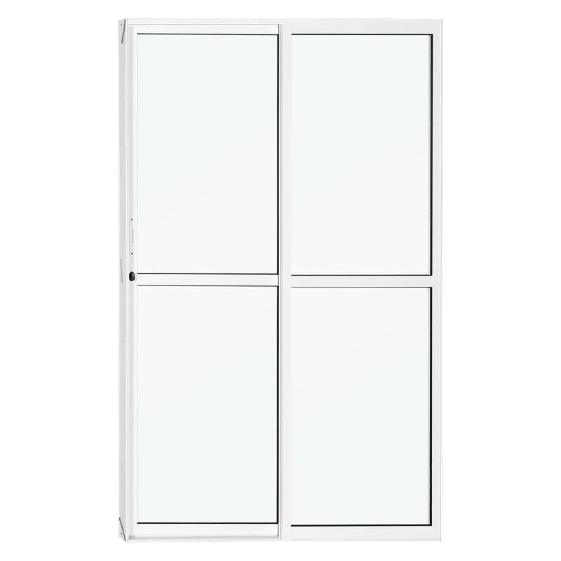 Porta De Correr Em Alumínio Branco 210x120x10 Cm 2 Folhas Direita Vl Nobre Crv