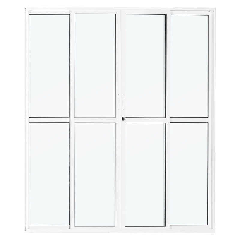 Porta De Correr Em Alumínio Branco 210x200x10 Cm 4 Folhas Vfm Nobre Crv