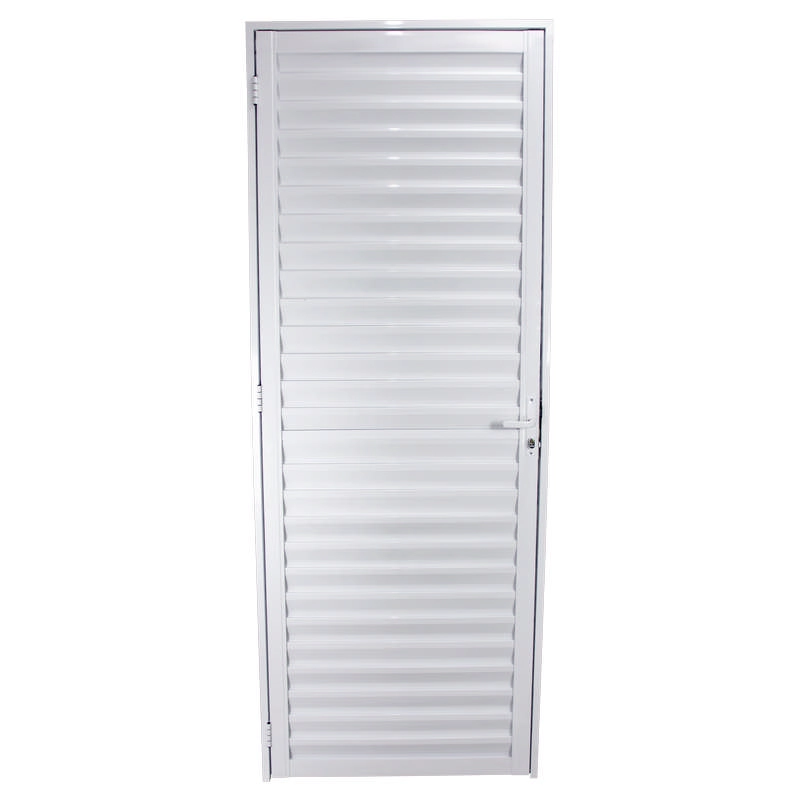 Porta De Giro Veneziana Em Alumínio Branco 210x80x3 Cm Esquerda Classic Crv