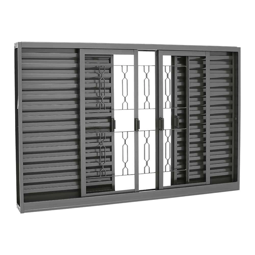 Janela Veneziana Grade Elo Em Aço 100 X 150 X 12 Cm 6 Folhas Belfort Sasazaki
